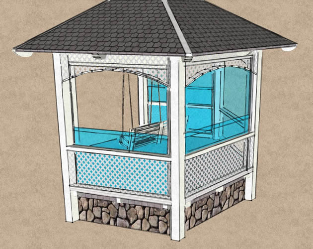 large screen for gazebo
